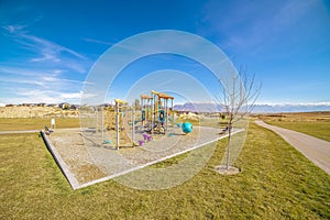 Corner perspective of a small kids playground