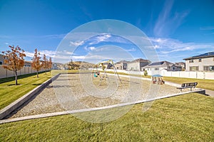 Corner perspective of a small kids playground