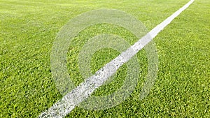Corner pitch. Soccer, Football field grass. Close up of the lines and grass on a soccer pitch.