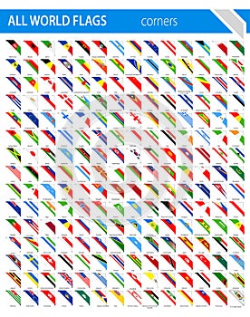 Corner Ribbon Flags - All World Vector