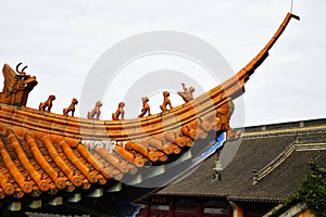 a corner of the roof of a traditional Chinese building