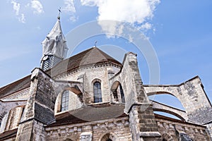 corner of saint martin collegiate church in chablis