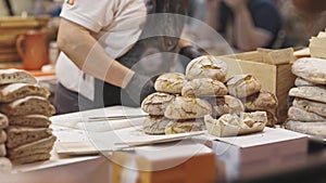 A corner selling fresh bread at the fair