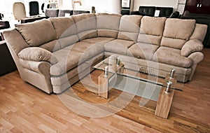 Corner sofa with table