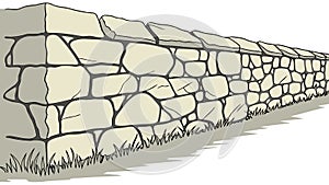 Corner Stone Wall Vector - Architectural Element for Landscapes, vector design Generative AI