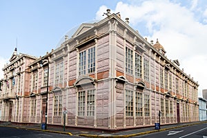 Corner view of iconic 19th century Buenaventura Corrales Elementary School or metallic building photo