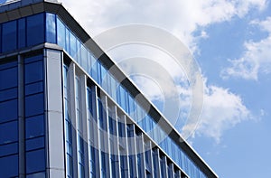 Corner view of office building windows