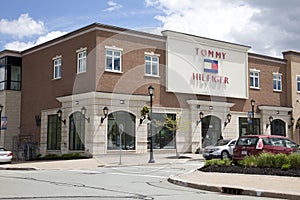 Corner view of the Tommy Hilfiger outlet store in Dartmouth Crossing