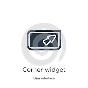 Corner widget icon vector. Trendy flat corner widget icon from user interface collection isolated on white background. Vector