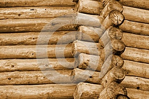 Corner of a wooden blockhouse and its walls