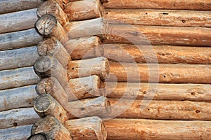 Corner of a wooden blockhouse and its walls