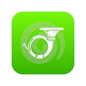 Cornet icon green vector