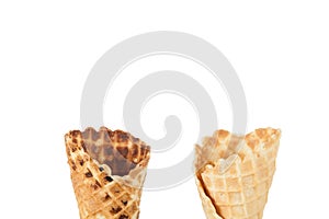 Cornet; shell for serving scoops of ice cream - photo on white background photo