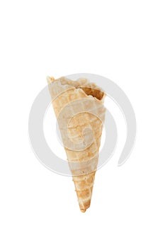 Cornet; shell for serving scoops of ice cream - photo on white background