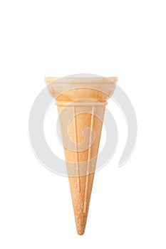 Cornet; waffle cup for ice cream - photo on white background