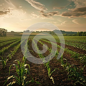A cornfield or farm landscape Agricultural roots