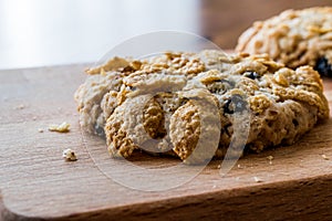 Cornflake Cookies on wooden surface.