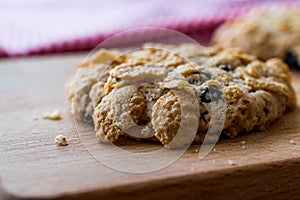 Cornflake Cookies on wooden surface.