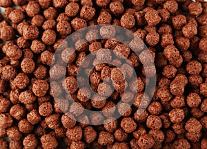 Cornflakes background, close up, brown