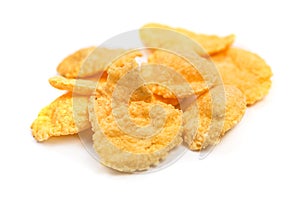 Cornflakes isolated macro