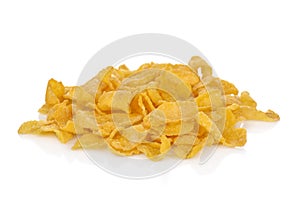 Cornflakes isolated on white background. Close up