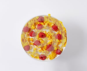 Cornflakes and raspberries