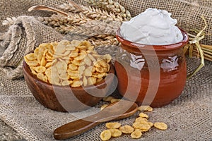 Cornflakes and sour cream