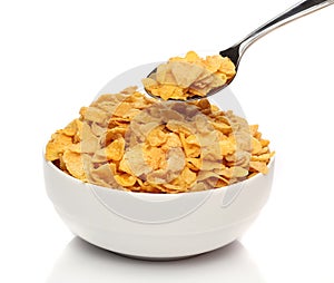 Cornflakes on a spoon