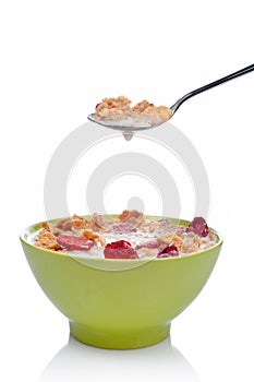 Cornflakes on the spoon