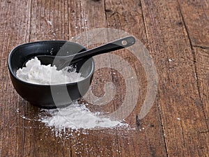 Cornflour in bowl, used for thickening sauces etc.