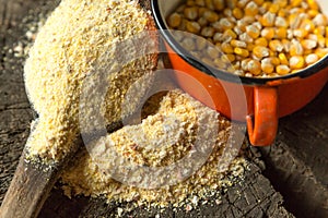 Cornflour and corn grains