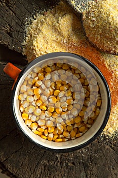 Cornflour and corn grains