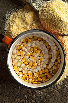 Cornflour and corn grains