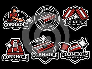Cornhole logo and badge set vector image