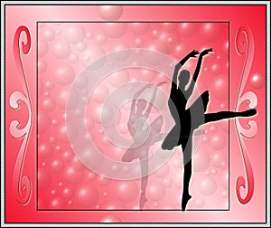 Cornice con sfondo rosso con ballerina photo