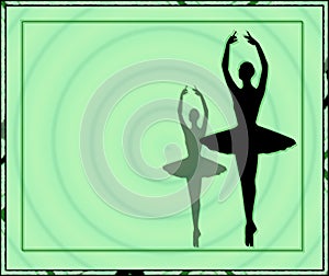 Cornice con sfondo verde con ballerina