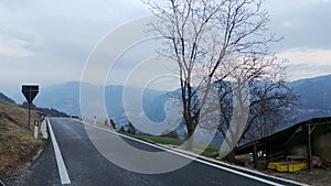 Cornice path in the high mountain photo