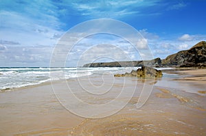 Cornish beach, Bedruthan steps, Cornwall, UK