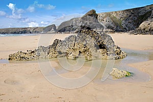 Cornish beach, Bedruthan steps, Cornwall, UK