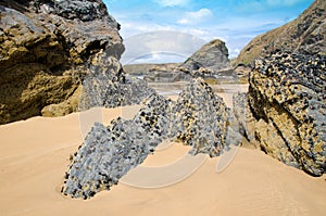 Cornish beach, Bedruthan steps, Cornwall, UK