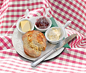 Cornish clotted cream tea photo