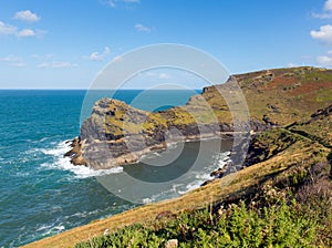 Cornish coast Boscastle Cornwall England UK beautiful autumn day