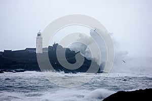Cornish coast gets battered by storms