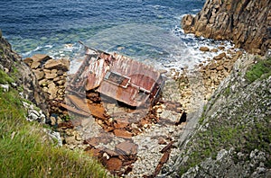 Cornish Coast Lands End wreck photo