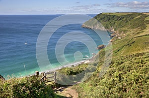 Cornish coastline in Summer, England