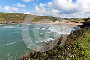 Cornish cove Porthcothan Bay north Cornwall coast England UK