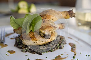 Cornish Game Hen with Wild Rice and Au Jus