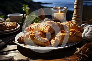 Cornish pasty on a plate British food AI generated