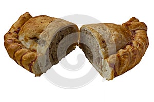 Cornish pasty on white background