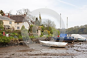 Cornish river creek at low tide UK photo